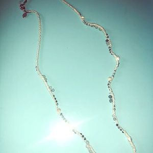 American Eagle yellow/white beaded braid necklace